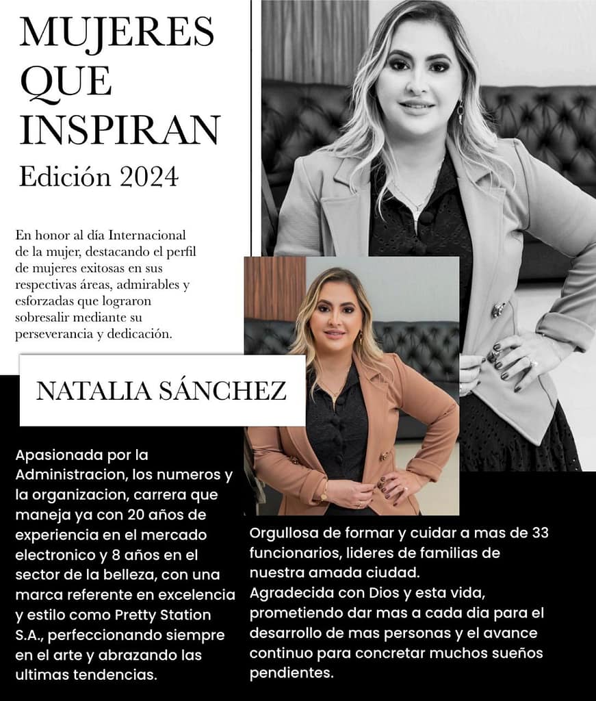 Natalia Sanchez - Pretty Station SA
Mulheres que inspiram
Mujeres que inspiran